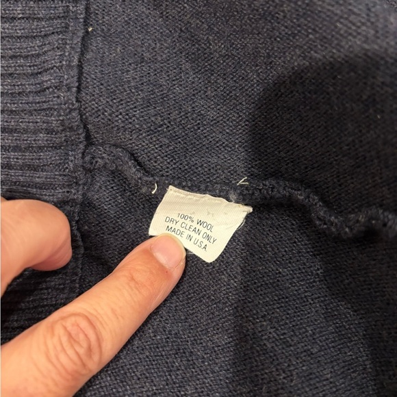 MICAELA GREG Knitted Notched Hem Long Sweater With Front Pockets, Wool, Size S/M - Picture 7 of 7